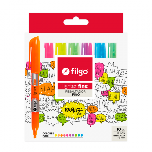 ahdf9o5s2z8enaofcgix.png Destacador Fino Fluo Surtido x10 Filgo