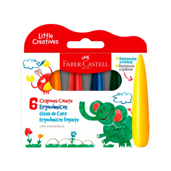 b1on4ugh38kxqfmagqsf.png Crayolas Ergonomicas Cohete x6 Faber-Castell