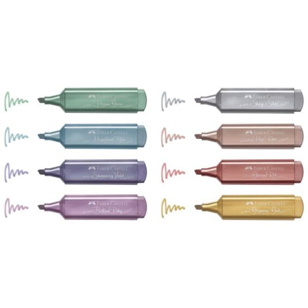 d6synnbymclg4rf58hsv.jpg Estuche Destacador Metalizado x8 Faber-Castell