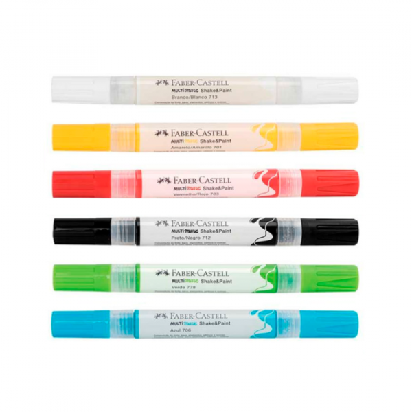 fwcfzmyvbtlqhmwtcqrg.png Marcador Shake&Paint Doble Punta Surtido x6 Faber-Castell