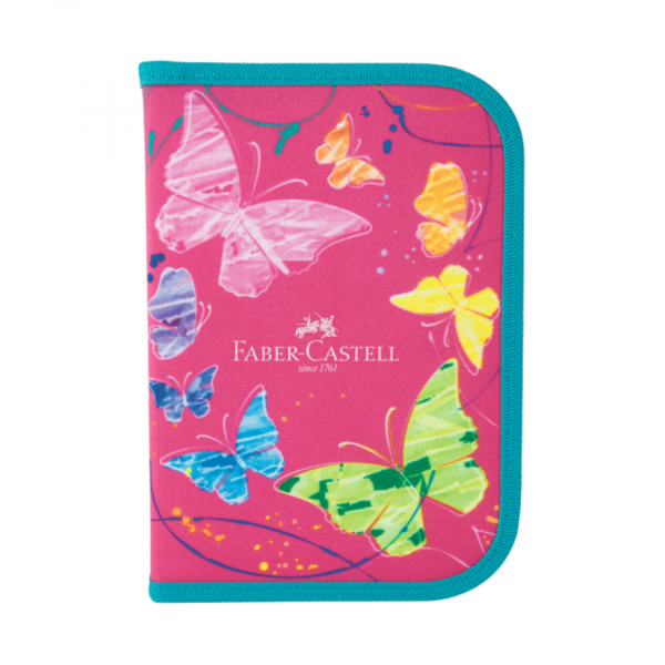 gefu2l26xtnjvjptcszw.png Cartuchera Completa Mariposas Rosa 18 piezas Faber-Castell