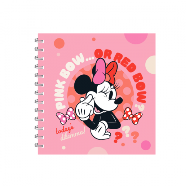 Cuaderno Cuadrado Super Tapa Dura Pink Bow Minnie