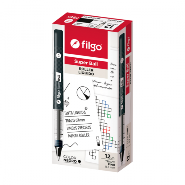 hpijjtlarnwocyohqv1l.png Boligrafo Roller Super Ball 0.7 x12 Filgo