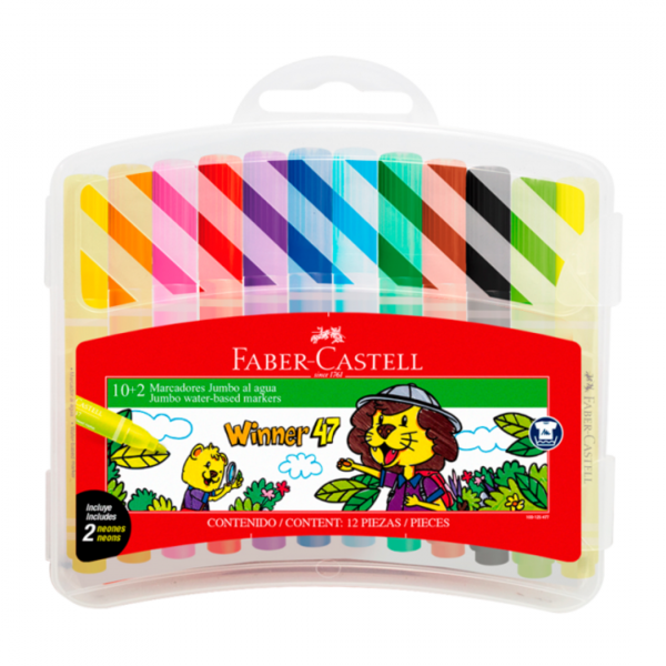 i7po0efuju2lka5xd0tu.png Marcadores Gruesos Estuche x10 + 2 Neon Faber-Castell