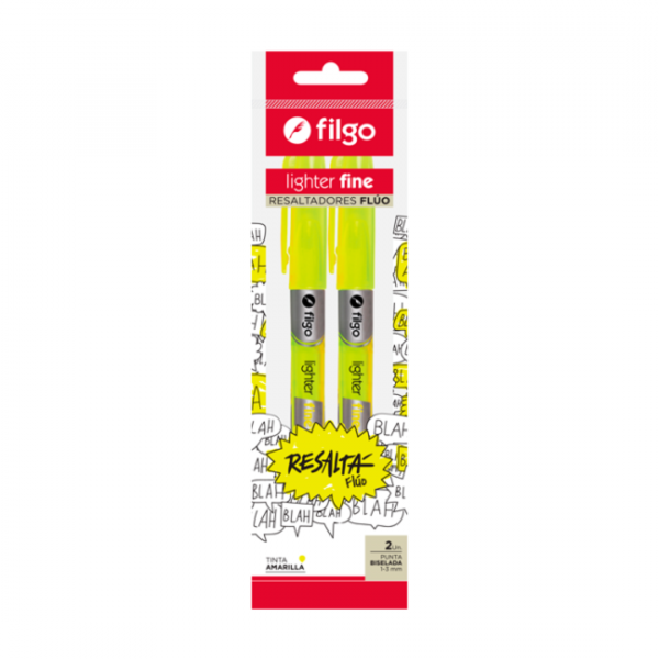jyjky0hfuv0wghkfcr9q.png Destacador Fino Fluo Amarillo x2 Filgo