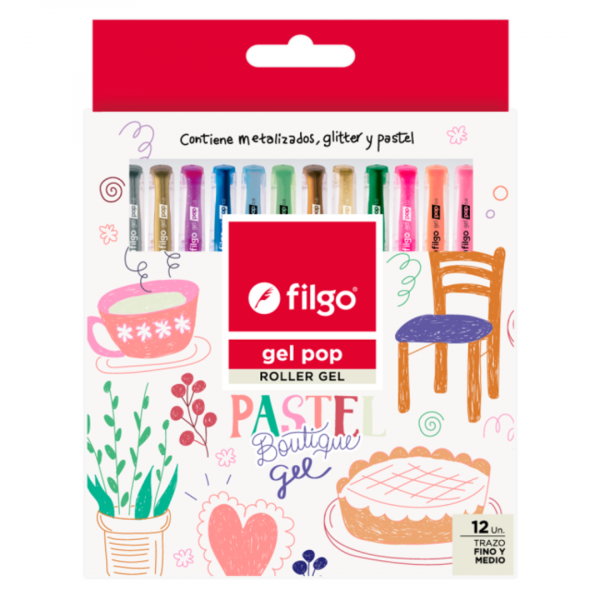 klaaf7pdtlhpk453mtrf.png Boligrafo Gel Pop Pastel Boutique x12 Filgo