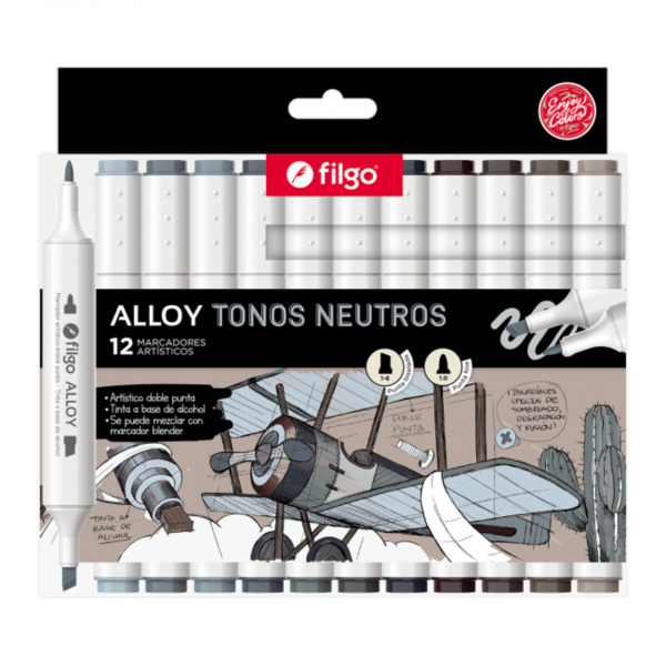 l4imqaiwzugzbgsi4two.png Marcadores Alloy Neutros x12 Filgo