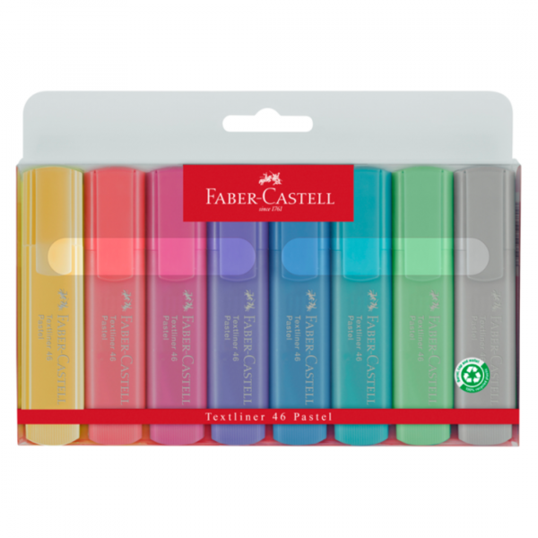 lubj9daqvwqztkczhz9m.png Estuche Destacador Pastel x8 Faber-Castell