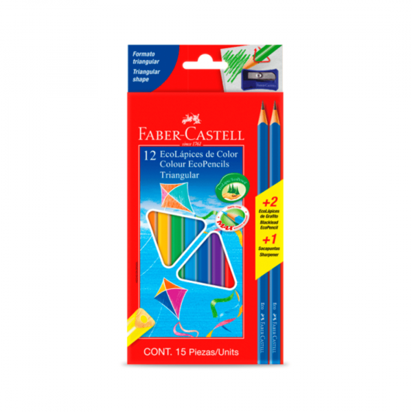 Lapices de Colores Largos x12 con Kit Azul Faber-Castell