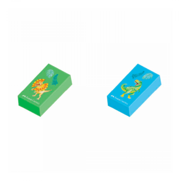 Blister Goma de Borrar Dinosaurios x2 Faber-Castell Faber-Castell