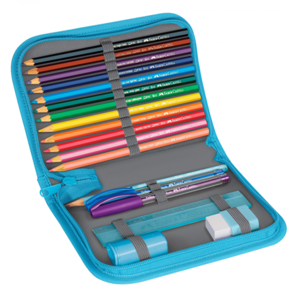 Cartuchera Completa Perezoso con Musica 18 piezas Faber-Castell