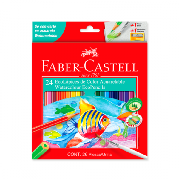 Lapices de Colores Acuarelables x24 con Kit Faber-Castell