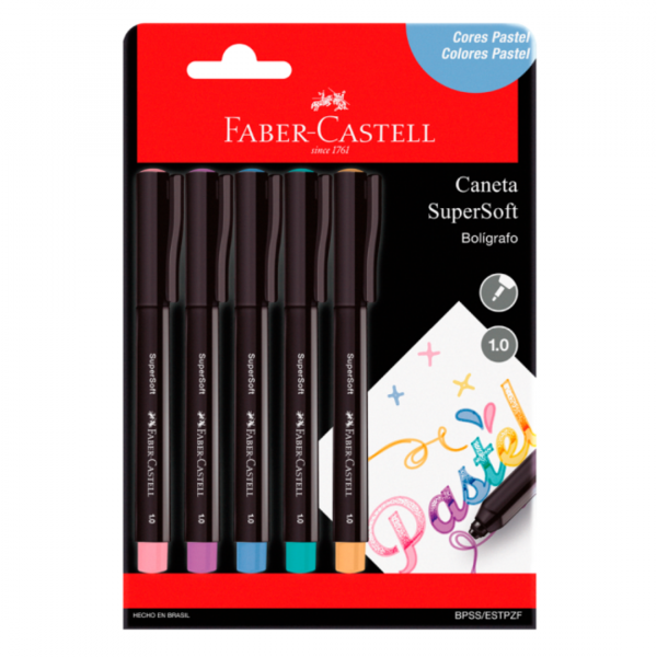 q20bd8dfeupo9ozspxve.png Boligrafo Supersoft Colores Pastel x5 Faber-Castell