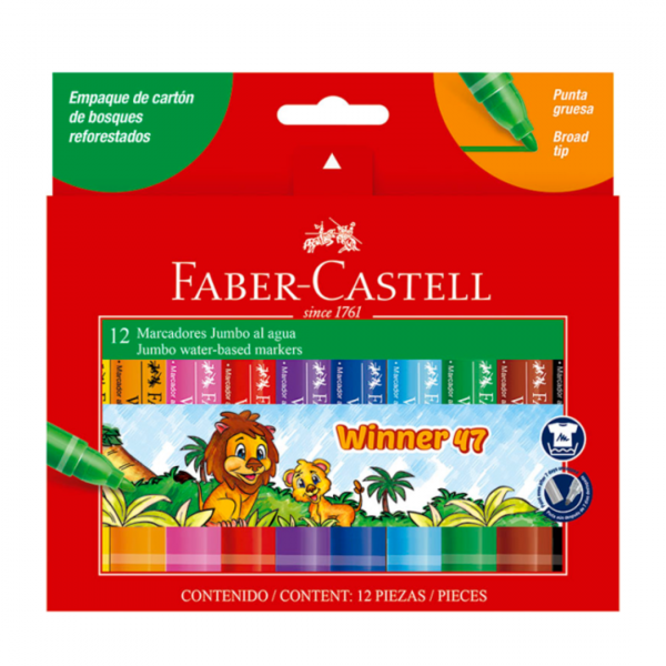 Marcadores Gruesos Jumbo x12 Faber-Castell