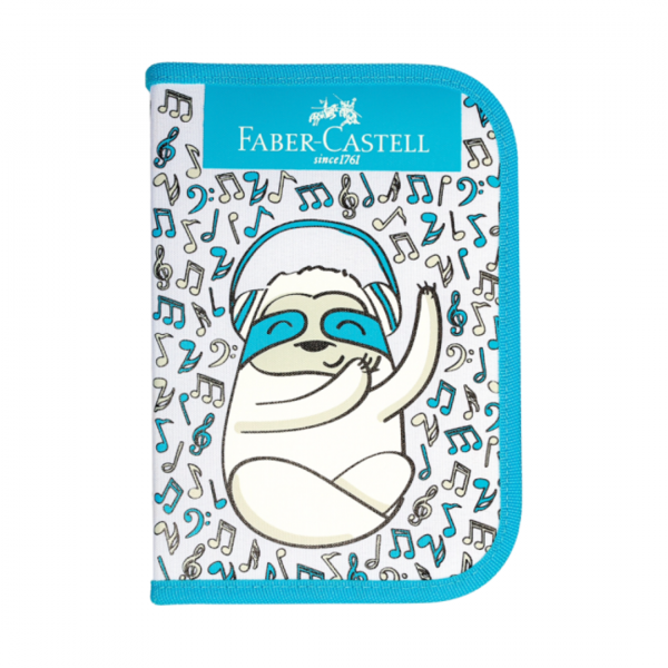 qgpmmxn226twd6ejzlpt.png Cartuchera Completa Perezoso con Musica 18 piezas Faber-Castell