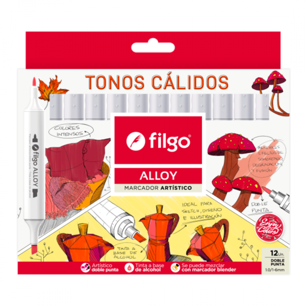 ql7nekolqsn0rwemxaiq.png Marcadores Alloy Calidos x12 Filgo