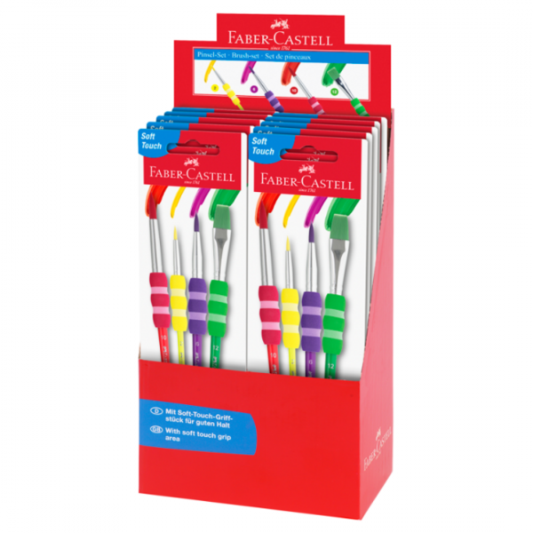 qnxlfrpjqzro2wljpvqx.png Blister Pinceles Soft Touch Clasicos Faber-Castell