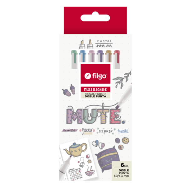 Destacador Multilighter Mute x6 Filgo