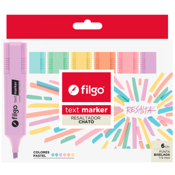 Destacador Pastel x6 Filgo