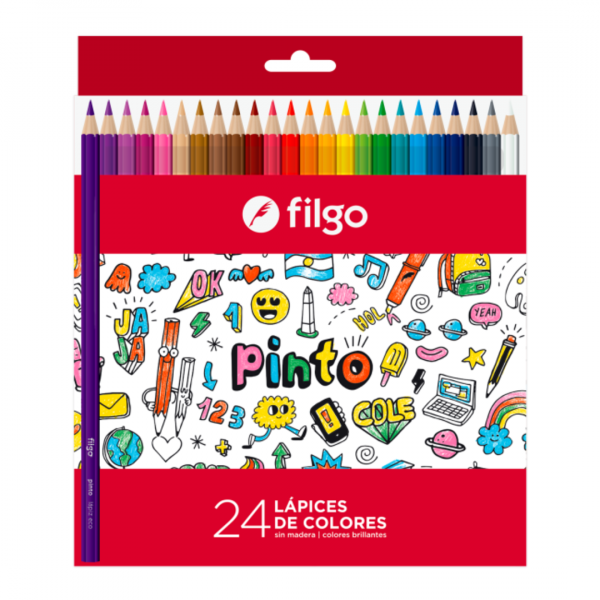 Lapices de Colores Pinto Largos x24 Filgo