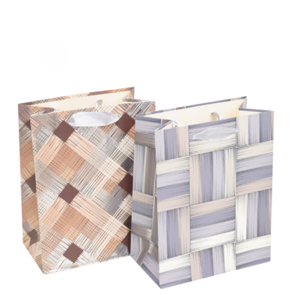 Bolsa de Regalo Chica Rayas Madera x12