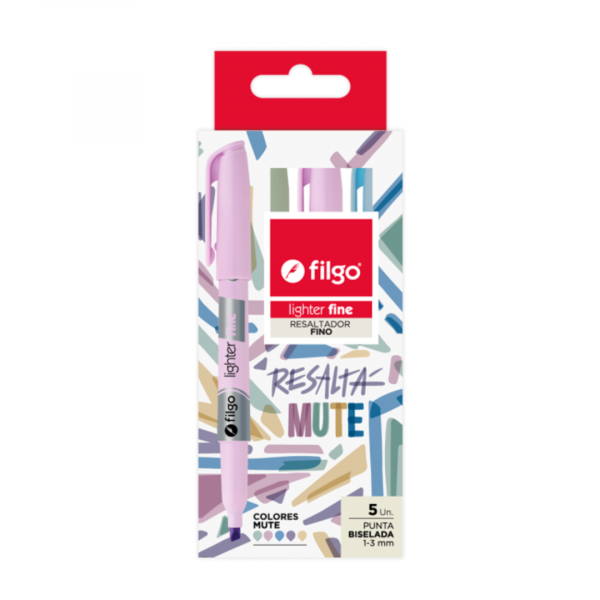 Destacador Fino Mute x5 Filgo