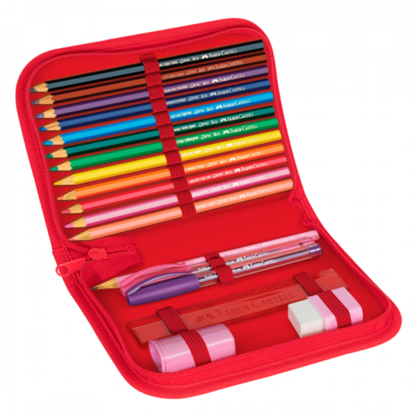 tlpupx15hz4ff39bxevq.png Cartuchera Completa Puercoespin con Sandias 18 piezas Faber-Castell