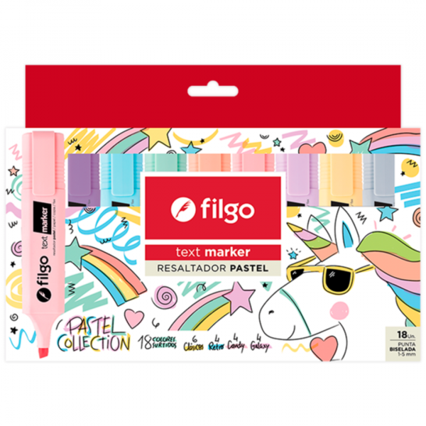 Destacador Pastel x18 Filgo