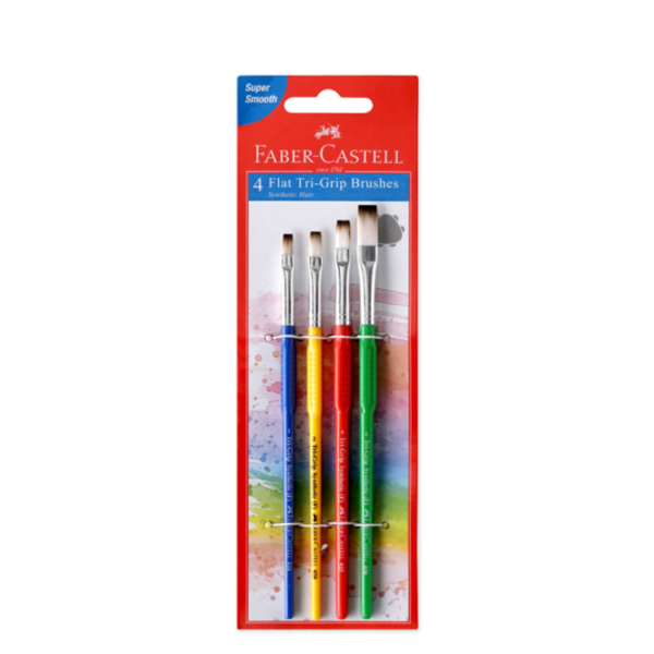 uwvpnupy7zsfp0x2dab7.png Pinceles Chatos Tri-Grip x4 Faber-Castell