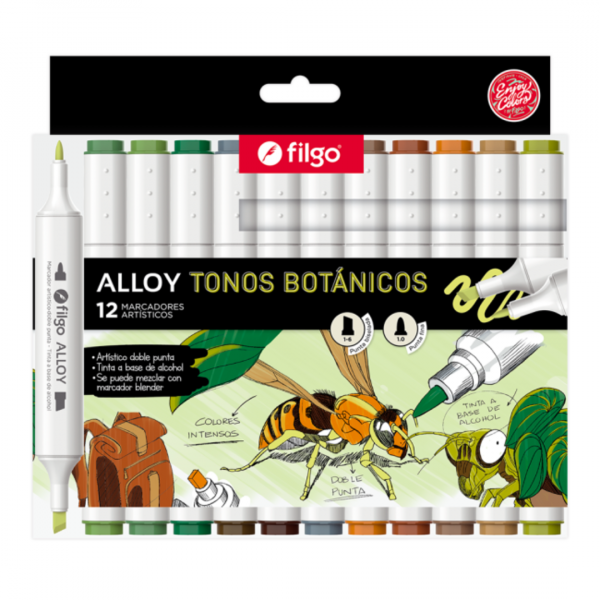 vho1g24dc2ojv5f6htaq.png Marcadores Alloy Botanicos x12 Filgo