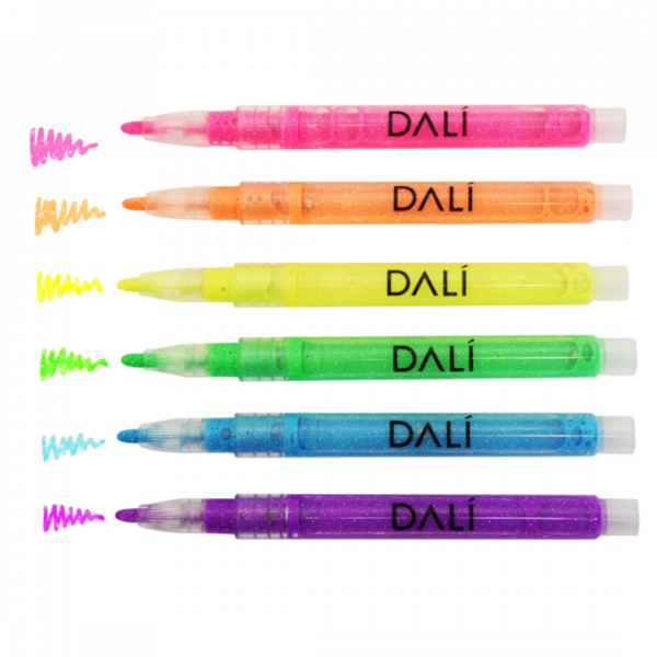 Marcadores con Glitter x6 DALI