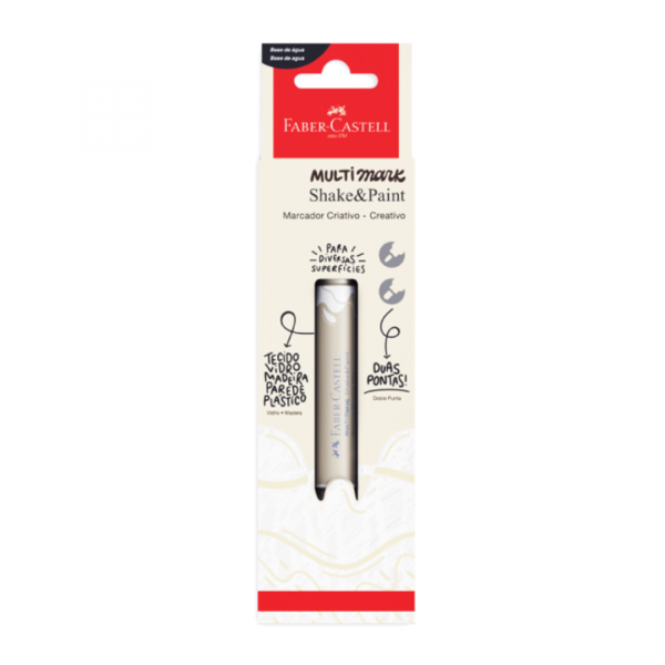 vtqudwp9nxoiu5tvesq1.png Marcador Shake&Paint Doble Punta Blanco Faber-Castell