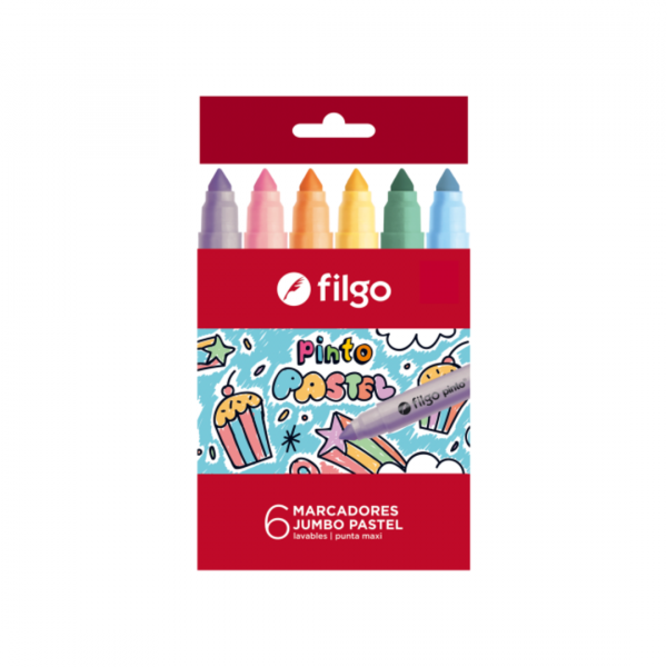 Marcadores Jumbo Pastel x6 Filgo
