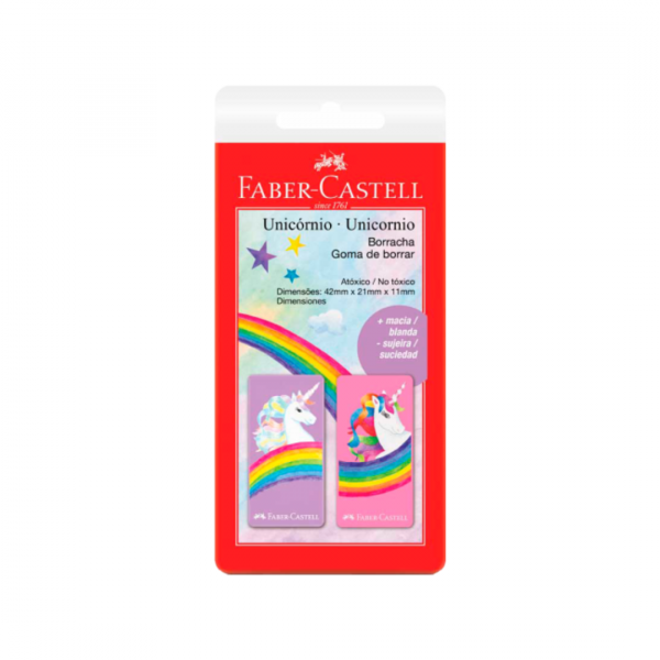 Blister Goma de Borrar Unicornios x2 Faber-Castell