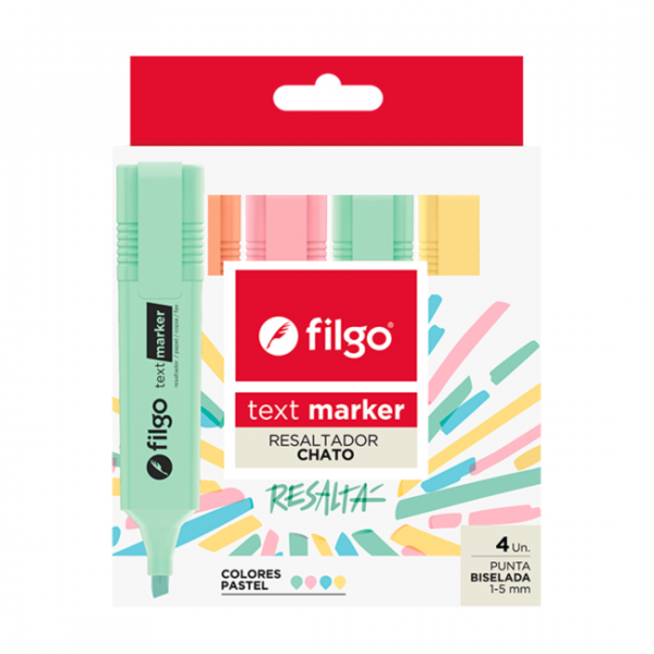 Destacador Pastel x4 Filgo