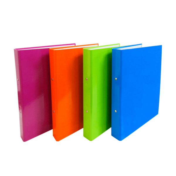 Archivador A4 2 Anillos Liso Colores Fuertes x4