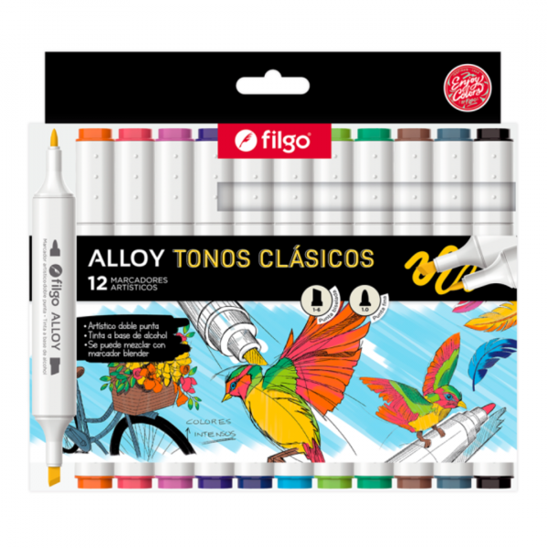 Marcadores Alloy Clasicos x12 Filgo