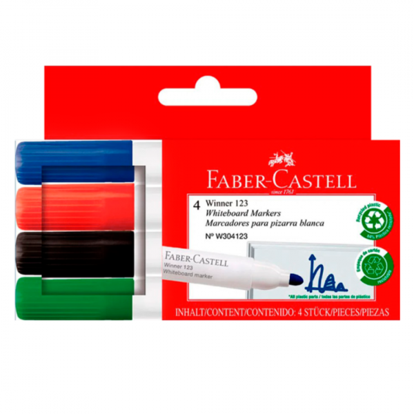 Estuche W123 Pizarra Colores Clasicos x4 Faber-Castell