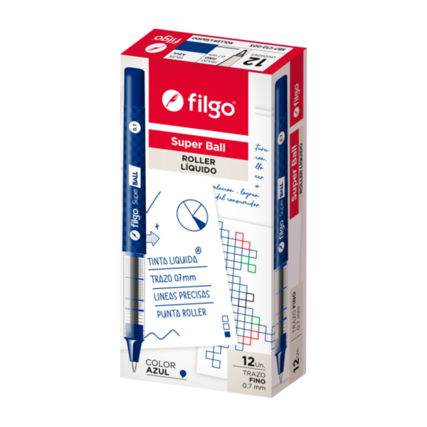 yxi6tdiyuimdkdwibgn3.png Boligrafo Roller Super Ball 0.7 x12 Filgo - imagen adicional 2