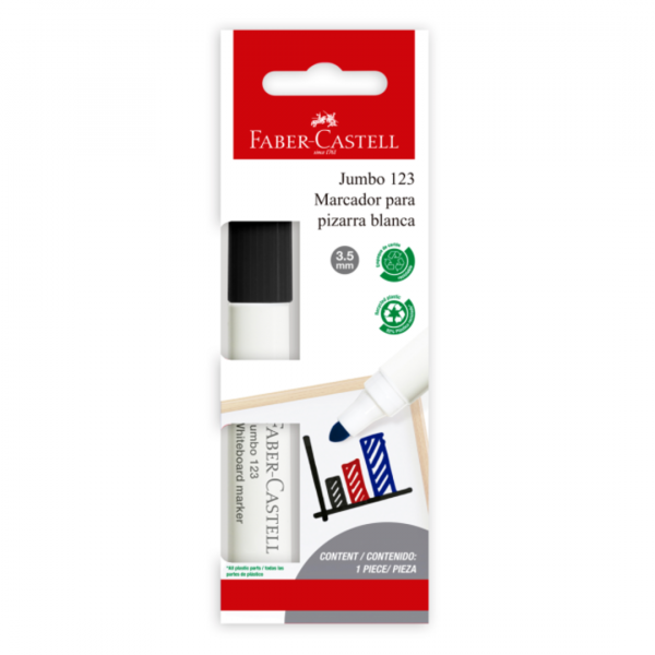 bdzoxjb6blmuepnlb1cj.png Blister Marcador W123 Pizarra Negro x1 Faber-Castell