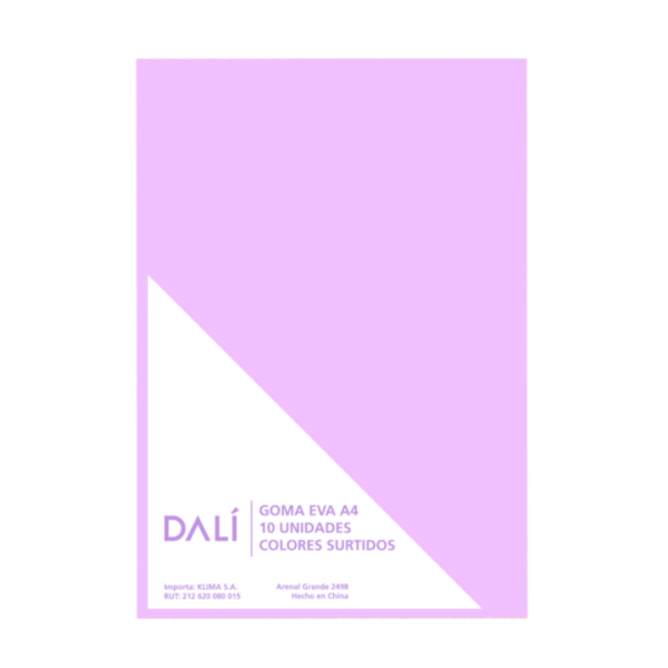 ptlpur4tt7l2wz699hlp.png Goma Eva A4 Pack x10 Colores Pastel DALI