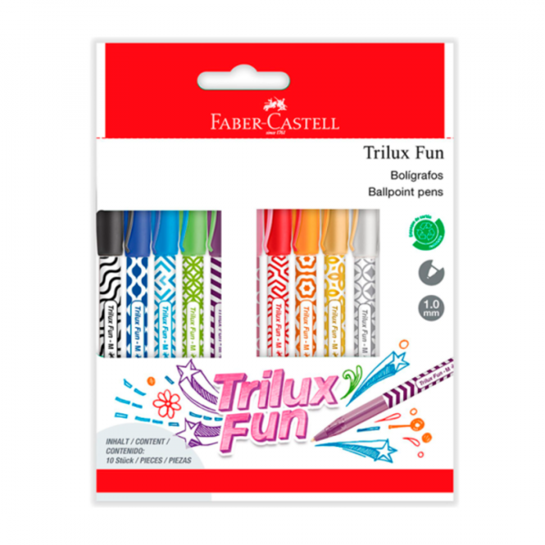 qcmuuvohfduga61ebnee.png Caja de Bolígrafo Trilux Fun x10 Faber-Castell