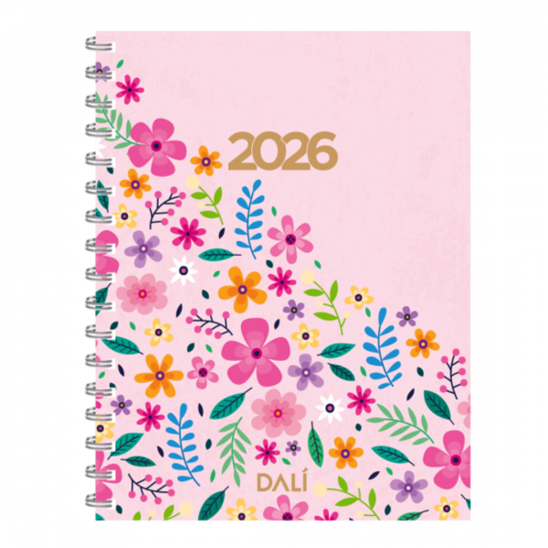 Agenda Flores Fondo Rosa DALI