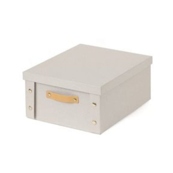 Caja organizador c/asa 26.5x31.5x14.5cm tela crema