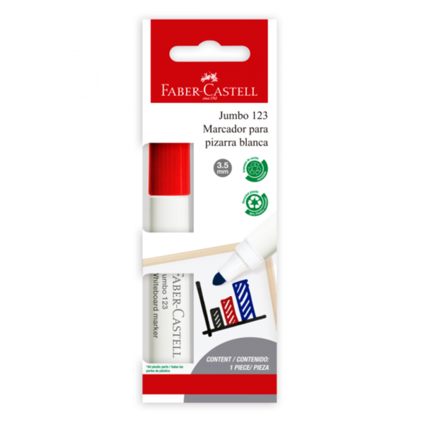 t2zuu9sqp6ud78mn4voo.png Blister Marcador W123 Pizarra Rojo x1 Faber-Castell