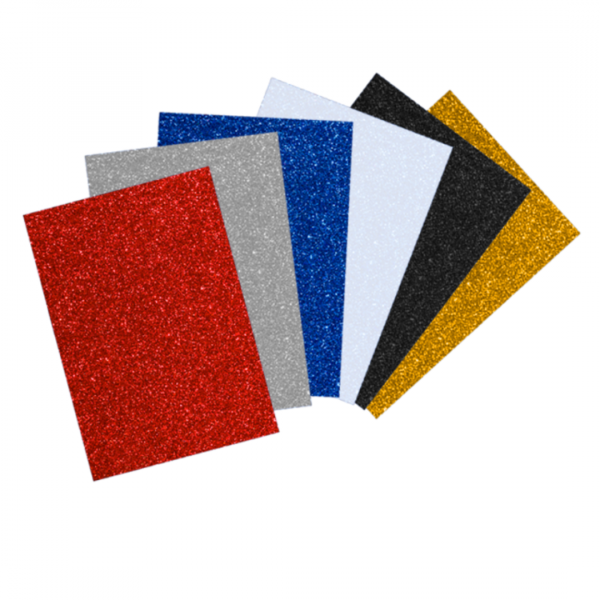 Goma Eva Glitter A4 Colores Fuertes x6 DALI