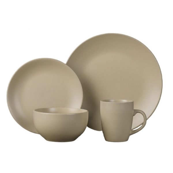 Juego vajilla 16pcs 27/20/14/350ml beige mate