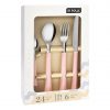 Set 24pzas ac.inox. mango carmin inova di solle