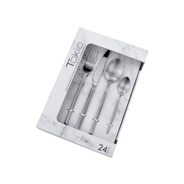 Set 24 piezas cubierto acero inox mate tokio