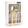 Set 24pzas ac.inox. mango blanco inova di solle